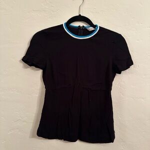 & Other Stories Black Top with Blue Trim